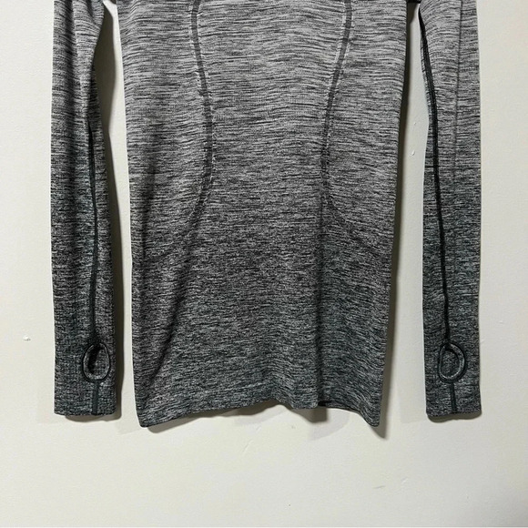 Lululemon Swiftly Tech Long Sleeve Crew Black / White (Grey Ombre) Size 4 - Picture 7 of 12